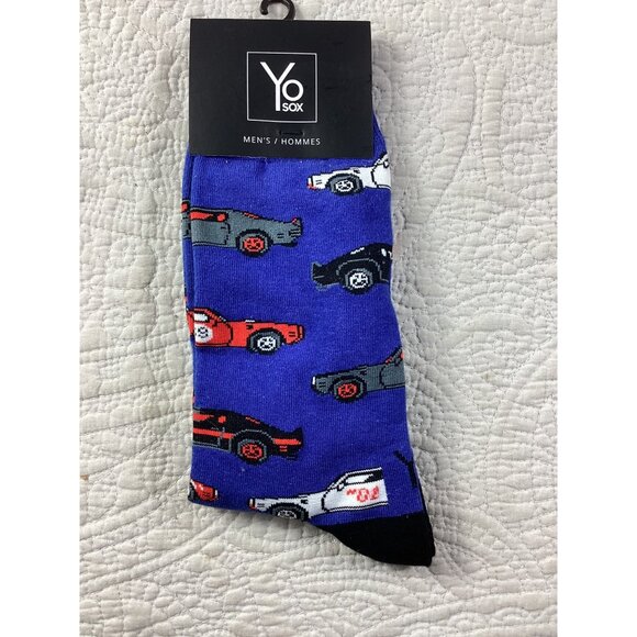 Yo Sox Mens Fun Socks 3-Pack*Size 7-12  Picnic Race Cars & Geometric Designs*NWT - Picture 3 of 7